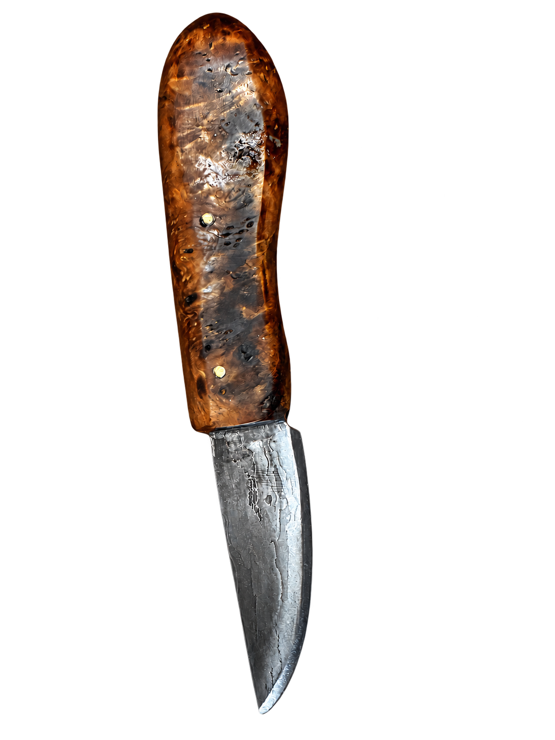 Reverse side of laminated chainsaw chain knife