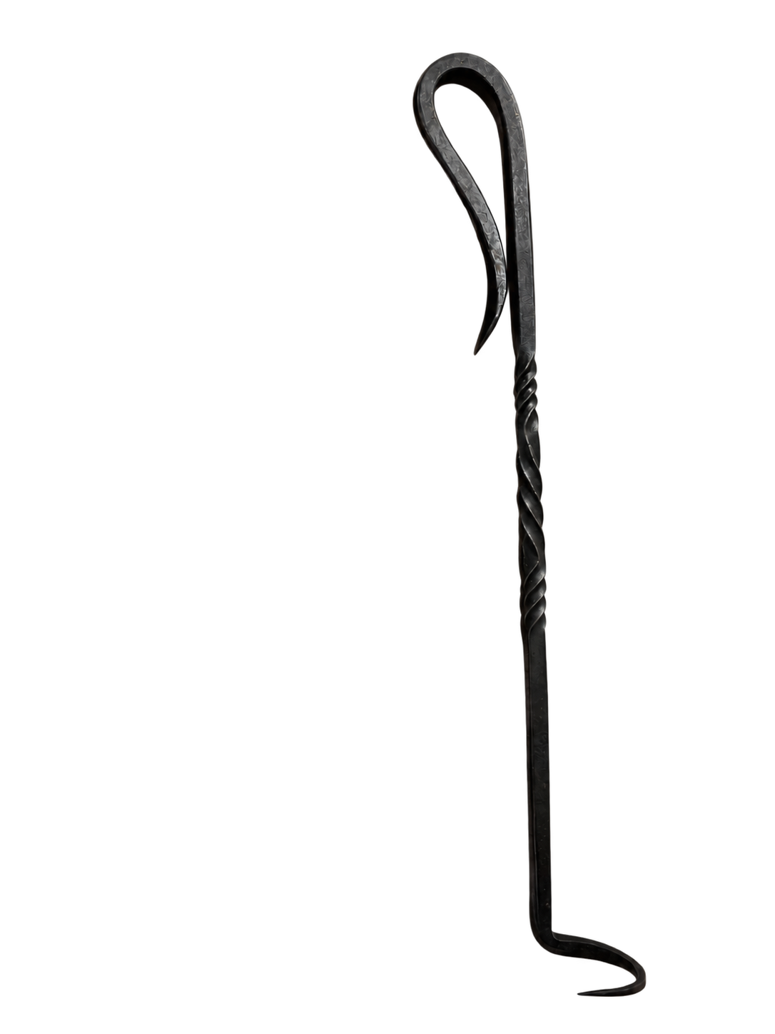 Steak turner showing open loop handle and curved tip