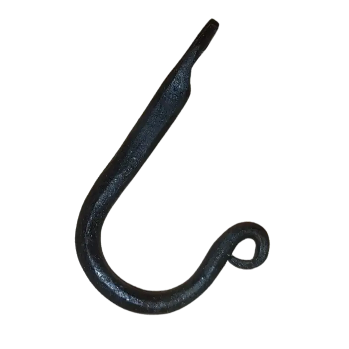 Hand-Forged Rounded Iron Hook — Small Size